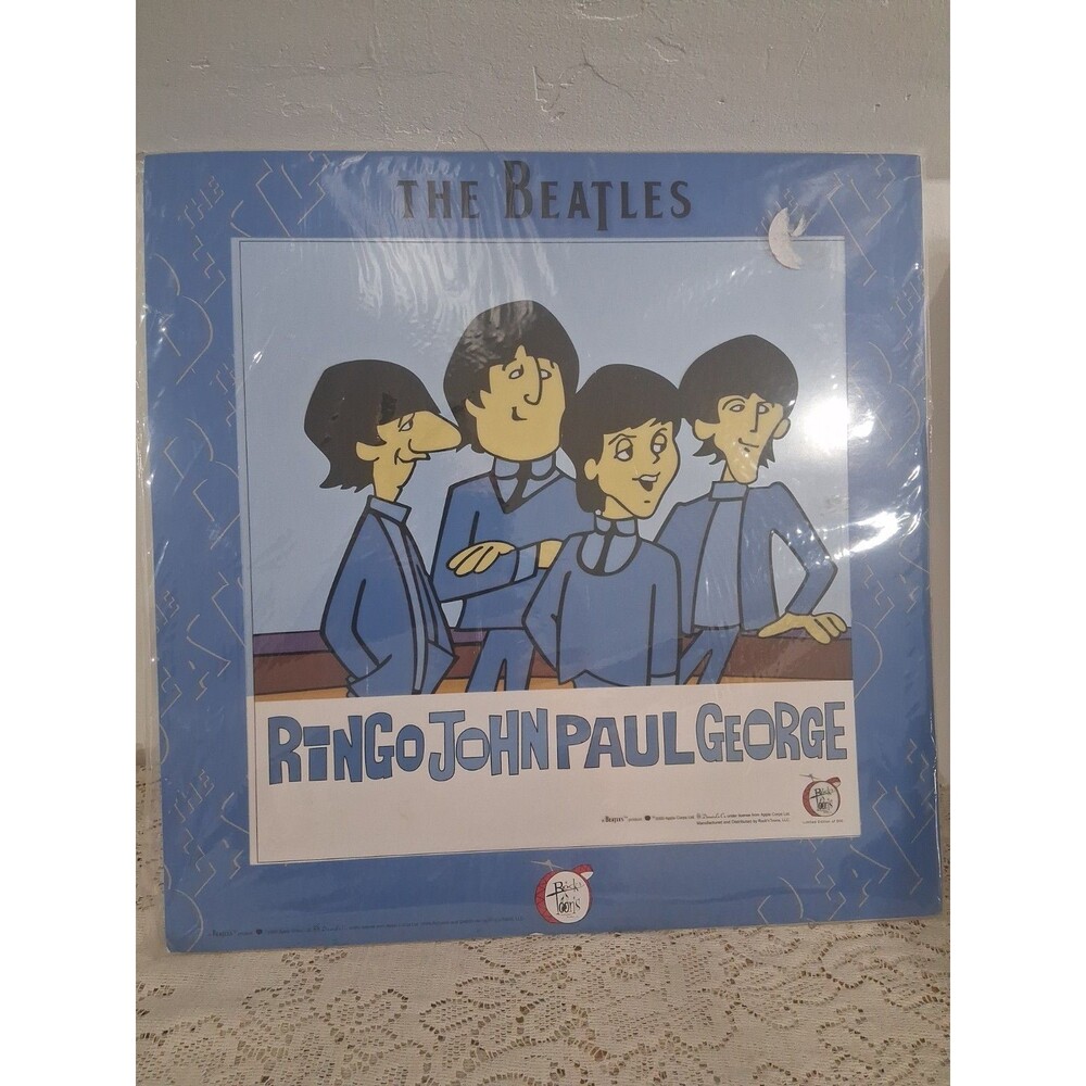 Vtg Beatles Moonlight Boat Limited Ed. 500 Sericel COA Rock 'N Toons Poster 2005